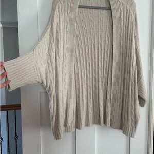 Barefoot Dreams Ribbed Cream Cardigan
